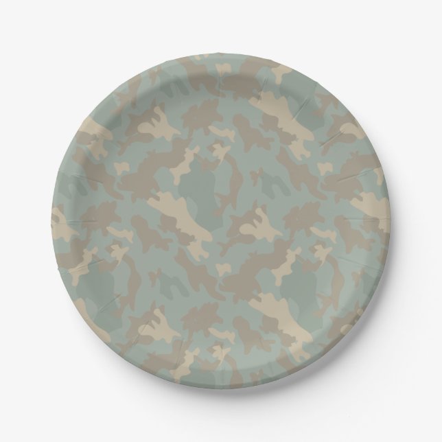 Camouflage Print Army Boys Birthday Party Supplies Pappteller (Vorderseite)
