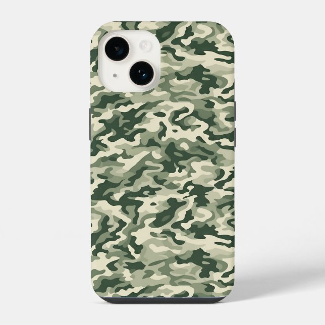Camouflage Print iPhone 14 Fall Hülle (Rückseite)