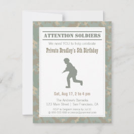 Camouflage Print Soldier Silhouette Army Geburtsta Einladung