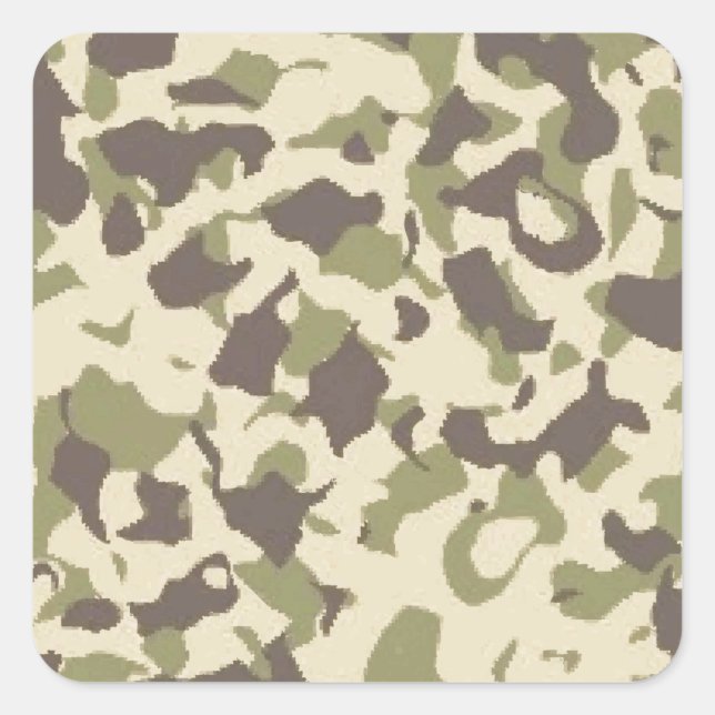 Camouflage Quadratischer Aufkleber (Vorderseite)