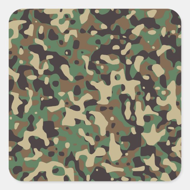 Camouflage Quadratischer Aufkleber (Vorderseite)