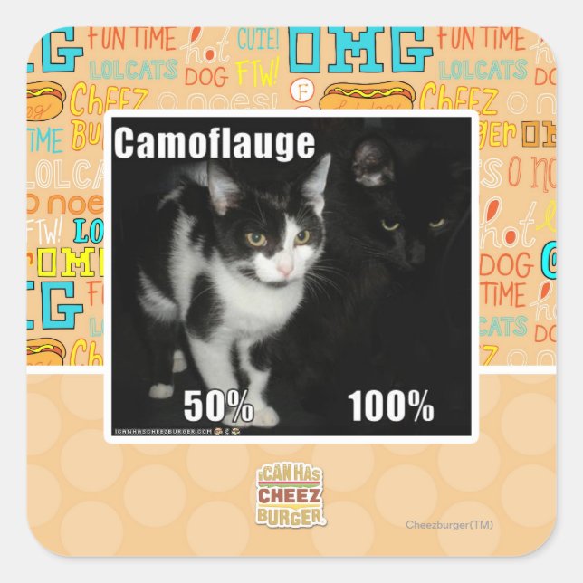 Camouflage Quadratischer Aufkleber (Vorderseite)