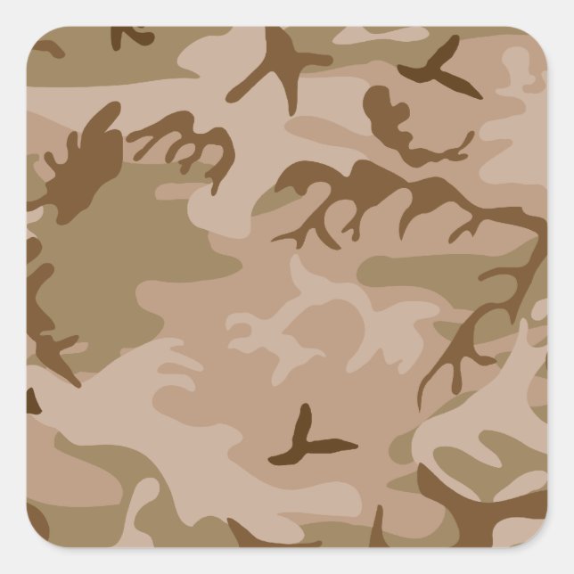 Camouflage Quadratischer Aufkleber (Vorderseite)