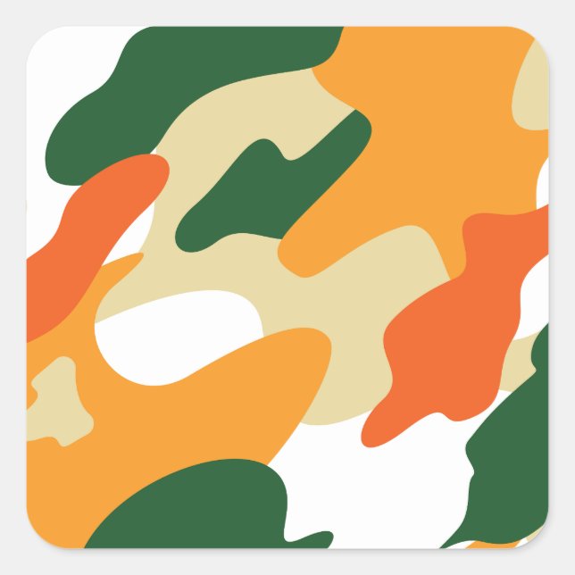 camouflage quadratischer aufkleber (Vorderseite)