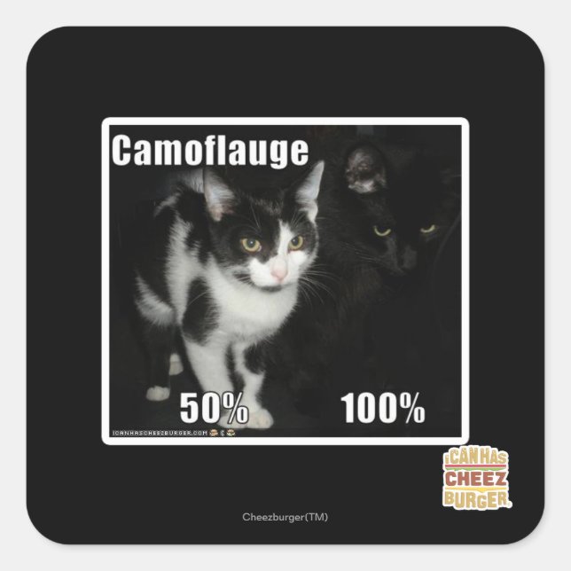 Camouflage Quadratischer Aufkleber (Vorderseite)
