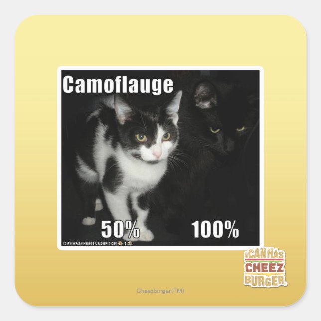 Camouflage Quadratischer Aufkleber (Vorderseite)