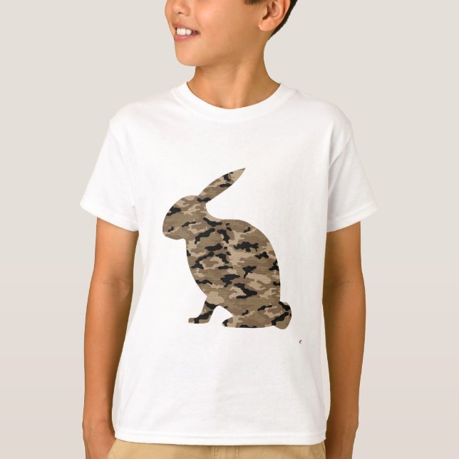 Camouflage Rabbit Silhouette T-Shirt (Vorderseite)