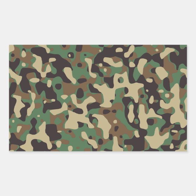 Camouflage Rechteckiger Aufkleber (Vorderseite)