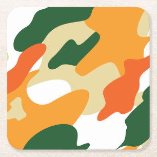 camouflage rechteckiger pappuntersetzer
