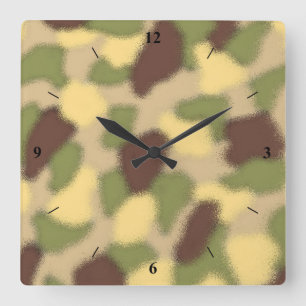 Camouflage Ripple Quadratische Wanduhr