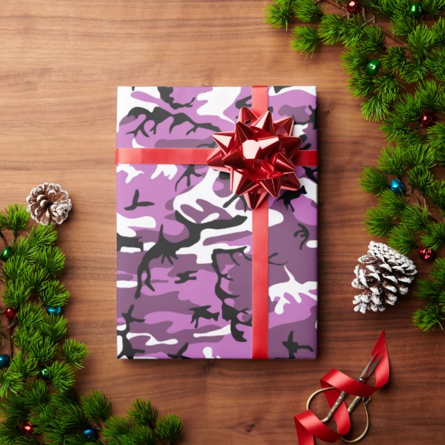 Camouflage Rosa und Mauve Geschenkpapier (Feiertagsgeschenk)