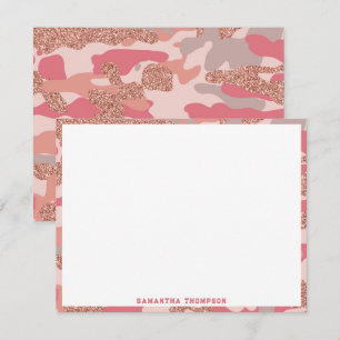 Camouflage Rose Gold Blush Pink Camouflage Arena M Mitteilungskarte
