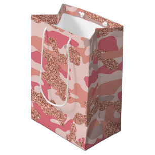 Camouflage Rose Gold Blush Pink Camouflage Arena M Mittlere Geschenktüte