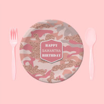 Camouflage Rose Gold Blush Pink Camouflage Army Ge