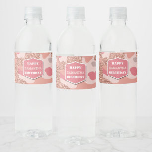 Camouflage Rose Gold Blush Pink Camouflage Army Ge Wasserflaschenetikett