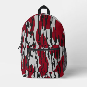 Camouflage Rot und Weiß Mädchen Bedruckter Rucksack