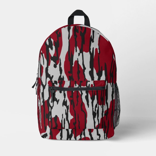 Camouflage Rot und Weiß Mädchen Bedruckter Rucksack (Vorderseite)