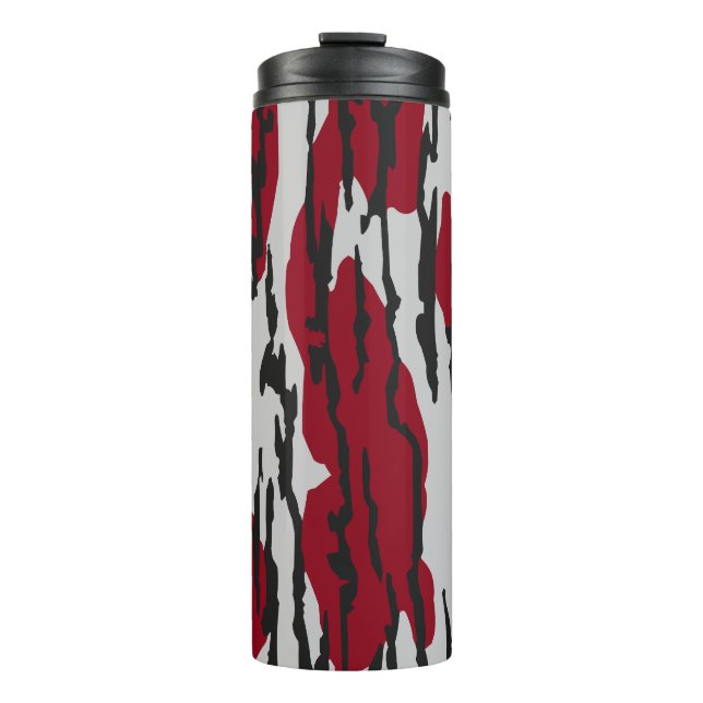 Camouflage Rot und Weiß Mädchen Thermosbecher (Vorderseite)