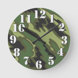 Camouflage Runde Wanduhr