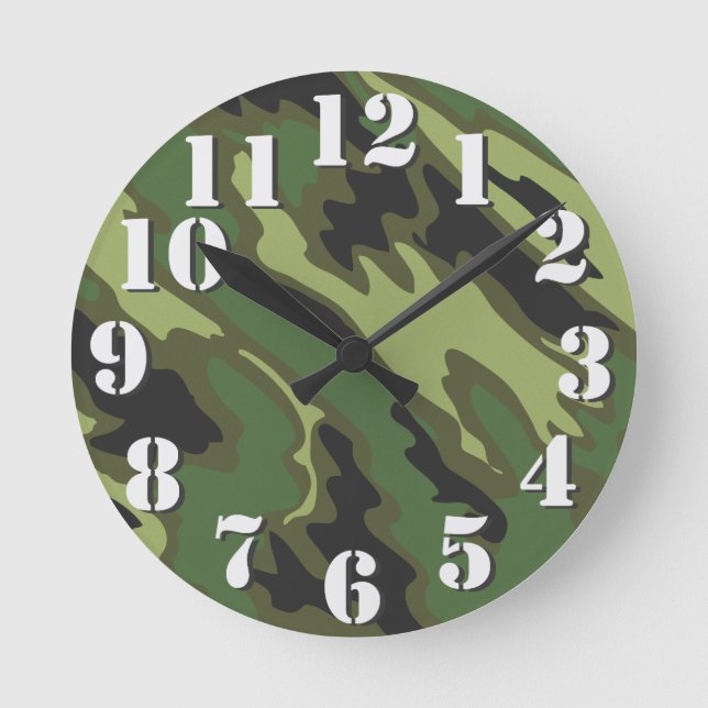 Camouflage Runde Wanduhr (Vorderseite)