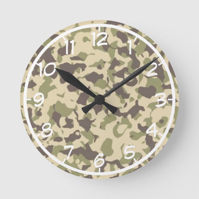 Camouflage Runde Wanduhr (Vorderseite)