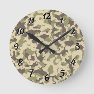 Camouflage Runde Wanduhr