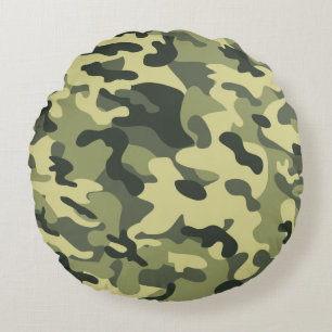 Camouflage Rundes Kissen
