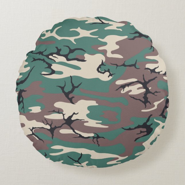 Camouflage Rundes Kissen (Vorderseite)