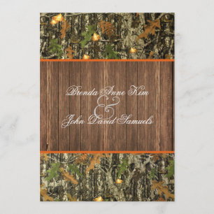 Camouflage-rustikale Hochzeits-Einladung Einladung
