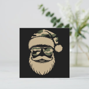 Camouflage Santa Claus Sonnenbrille Xmas Camouflag Feiertagskarte