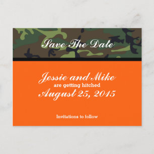 Camouflage Save the Date Postkarten