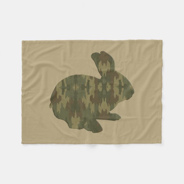 Camouflage Silhouette Bunny Fleece Blanket (Vorderseite (Horizontal))