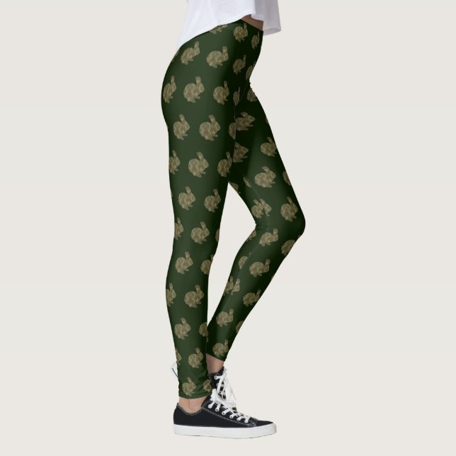 Camouflage Silhouette Bunny Rabbit Leggings (Rechts)