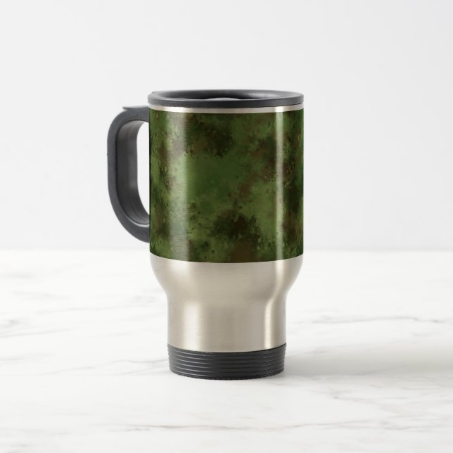 Camouflage Silver Thermal Travel Mug Reisebecher (Vorderseite Links)