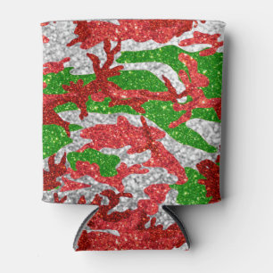 Camouflage Silver Xmas Muster Dosenkühler