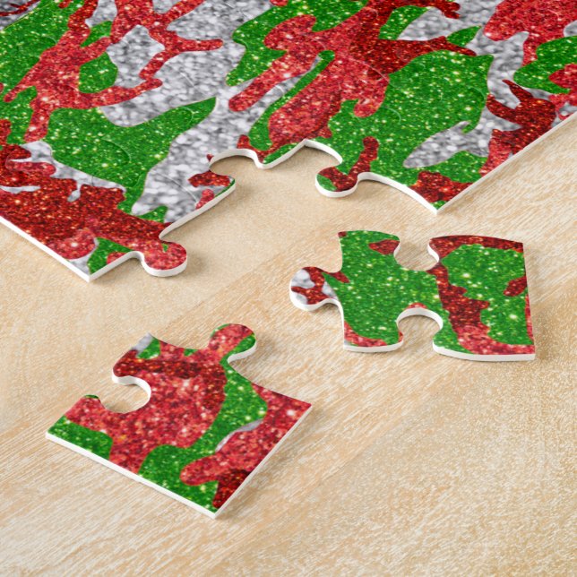 Camouflage Silver Xmas Muster Puzzle (Seite)