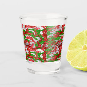 Camouflage Silver Xmas Muster Schnapsglas