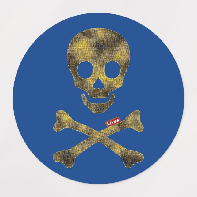 Camouflage Skull Etiketten (Design 1)