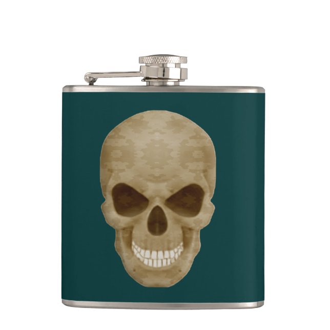 Camouflage Skull Flask Flachmann (Vorderseite)