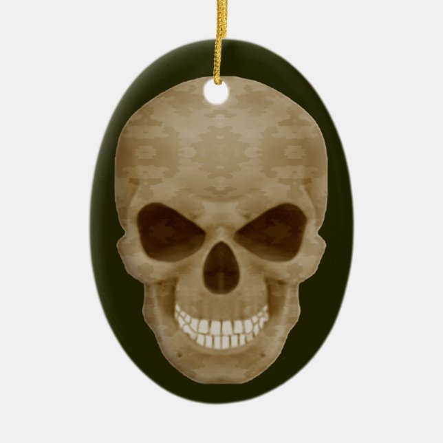 Camouflage Skull Oval Ornament (Vorne)