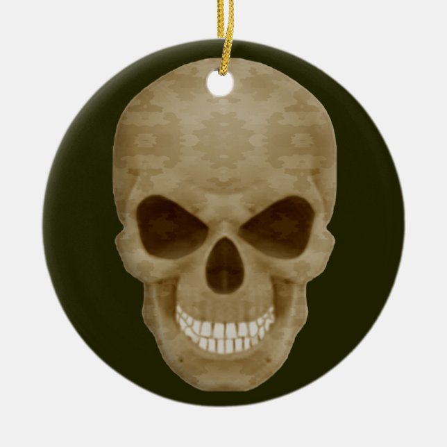 Camouflage Skull Round Ornament (Vorne)