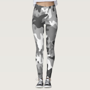 Camouflage Snow Army - Power Yoga Leggings