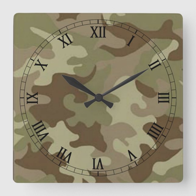 Camouflage Square römische Numerus Uhr (Vorderseite)