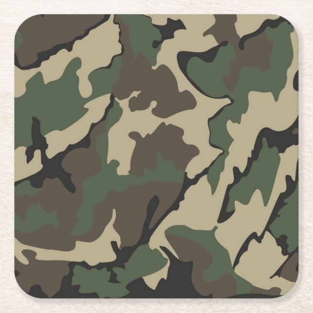 Camouflage, Square Untersetzer Set von 6 (Vorderseite)
