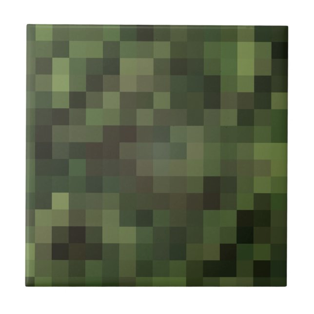 Camouflage Squared Green Fliese (Vorderseite)