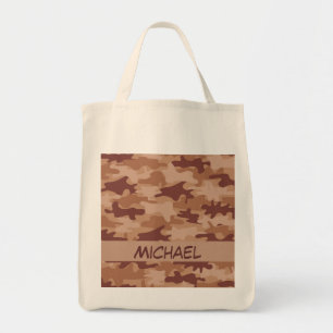 Camouflage-Tarnungs-Name Browns TAN personalisiert Tragetasche