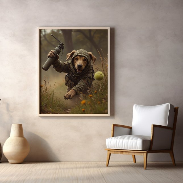 Camouflage, Tennis Ball, And Tactical Paws Poster (Von Creator hochgeladen)
