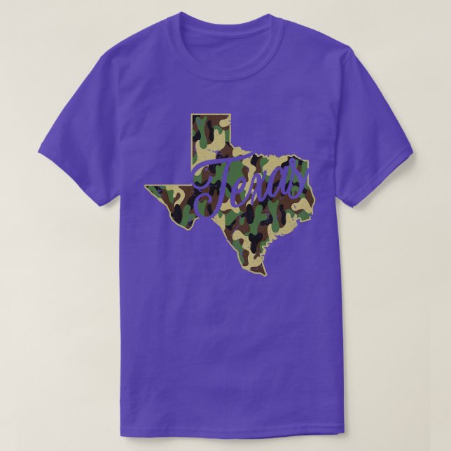 Camouflage Texas Flag Kontur Staat T-Shirt (Design vorne)