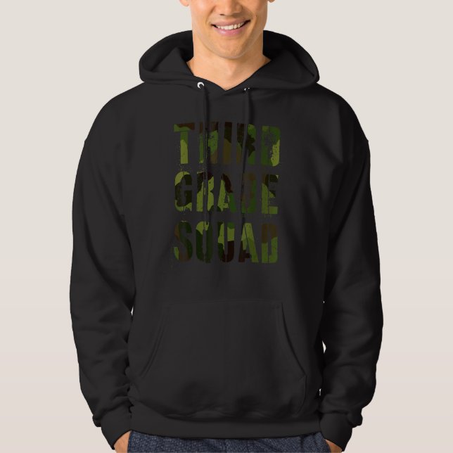 Camouflage Third Grade Squad Lehrer Hallo 3. Grade Hoodie (Vorderseite)