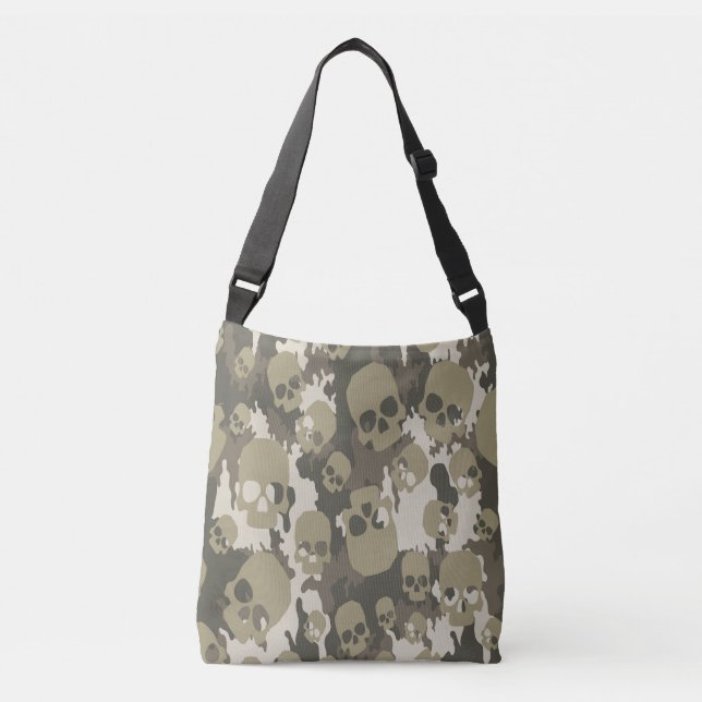 Camouflage Tote Beutel mit Schädel Tragetaschen Mit Langen Trägern (Vorderseite)
